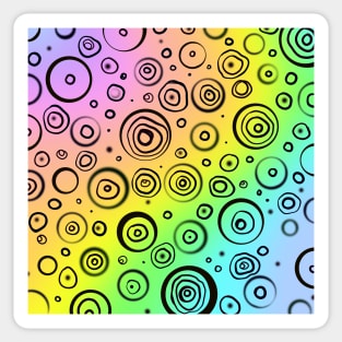 Rainbow Design with Black Circles Sticker